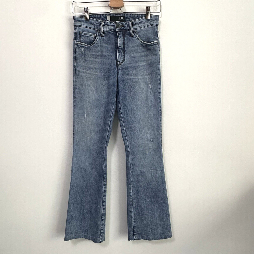 Kut From The Kloth Jeans 4 Bootcut‎ Flare Mid Rise 28 x 29 HEMMED Boho Casual